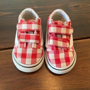 Kids VANS, red and white checkers